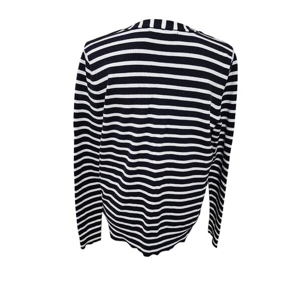 Michael Kors striped sailor button down lightweight cardigan sweater size medium - Picture 3 of 6